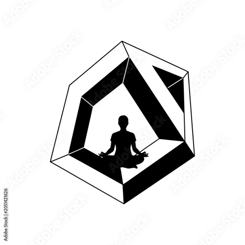 Person Sitting in Meditative Yoga Pose.