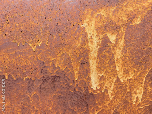 Rusty Metal Surface With Oxidation Texture Abstract Brown Orange Industrial Background