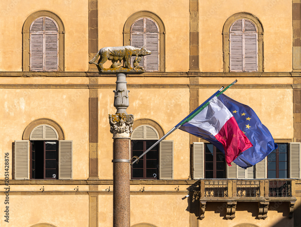 Obraz premium Das Complesso Museale Santa Maria della Scala am Piazza del Duomo, Siena, Toskana, Italien