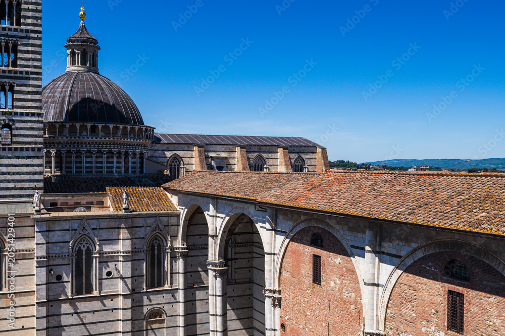 Obraz premium Facciatone, Ausblick auf den Duomo di Siena, Toskana, Italien