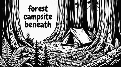 Φωτογραφία forest campsite american campsite camping outdoor adventure travel nature wilder