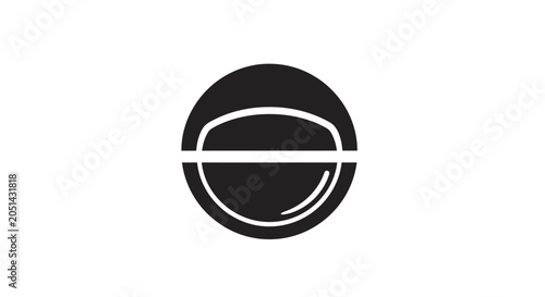 Black and white coffee bean icon.