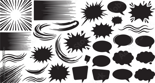 A massive, versatile collection of speech bubbles and comic book elements. This mega-bundle includes everything from clean minimalist vector callouts and professional dialogue bubbles to messy hand