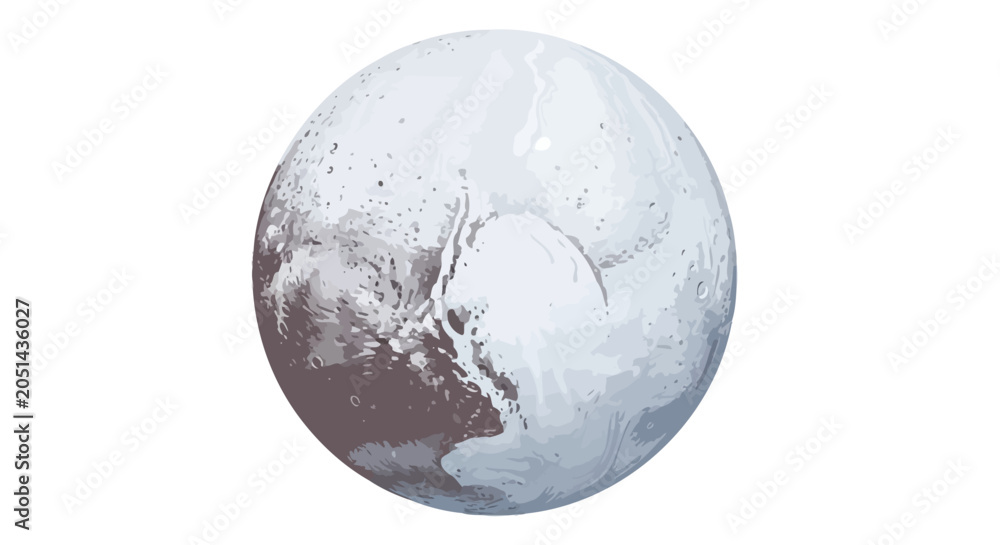 Naklejka premium Pluto Dwarf Planet Solar System Object.