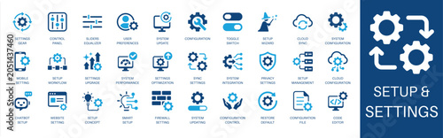 Photos Setup and settings solid icon set