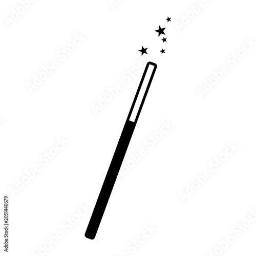 Konstfotografi Simple and Straight Magic Wand Icon Enchanting Spell Effects & Fairy Tale Fantas