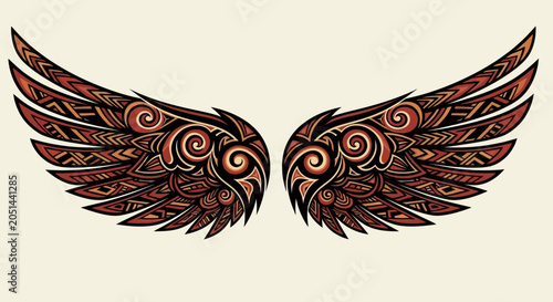 Foto Tribal Wings Tattoo Design