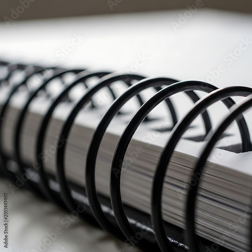 Black spiral bound book pages