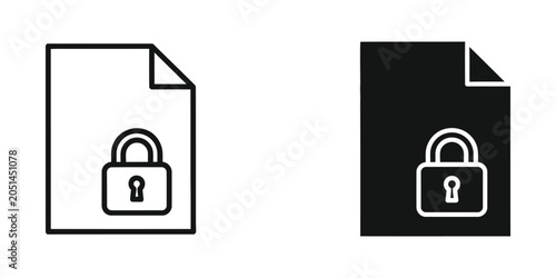 Quadro su tela Document with padlock icon indicating security and confidentiality during digita
