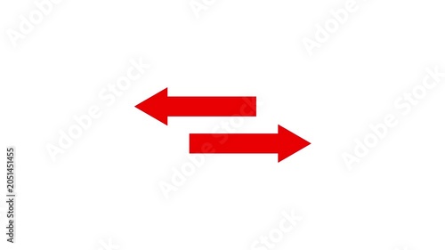 Arrow symbol icon. Directional sign arrow points to the left and right ,Abstract directional arrow icon animation.4K Motion Graphics
