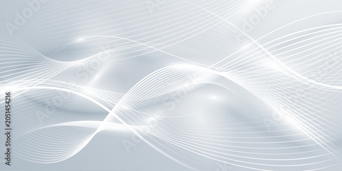 Clean abstract background with dynamic white wavy lines and soft light highlights.