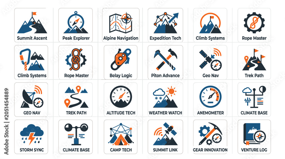 Fototapeta premium Collection of various icons and symbols.