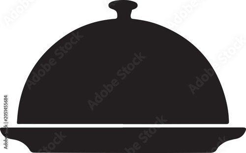 Cloche dish cover with lid on plate