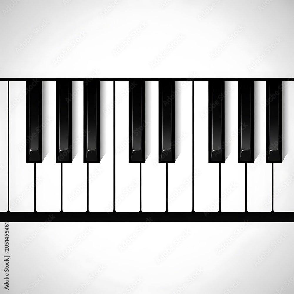 Fototapeta premium Black and white piano keyboard close-up.