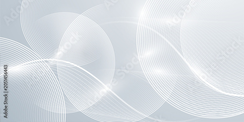 Abstract background with overlapping circular lines and bright light effects.