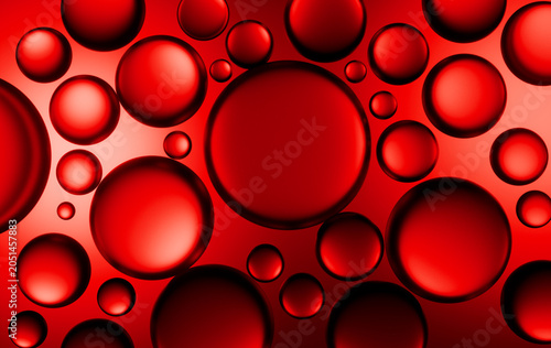 sfondo astratto, sangue al microscopio, rendering 3d