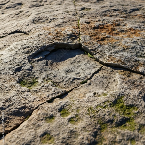 Black beetle crawling on dry cracked earth ground.