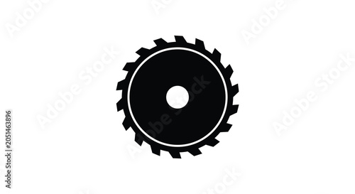 Foto Circular saw blade black and white silhouette