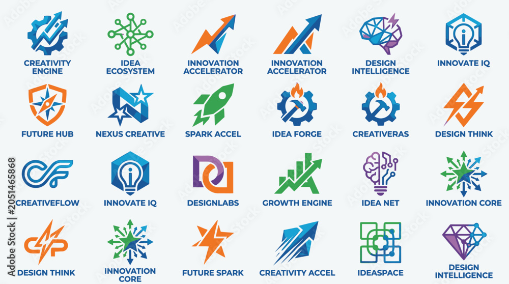 Fototapeta premium Collection of innovation logos and icons.