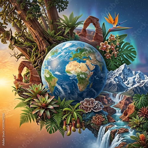 earth tree and globe