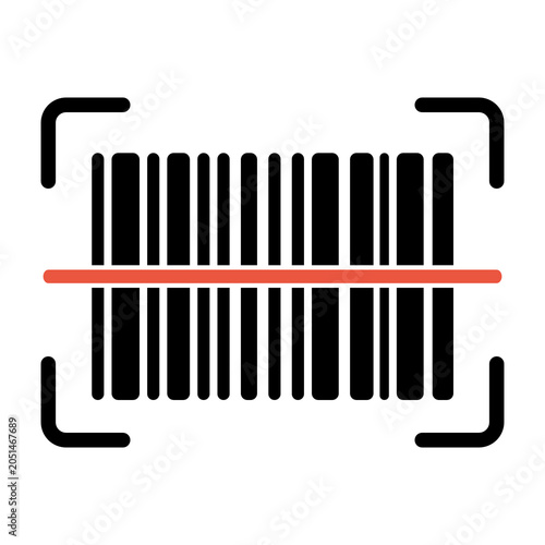 Schilderij op canvas Iconic Barcode Scanner Graphic for Retail, Logistics, and Inventory Management S