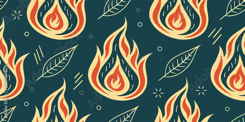 Foto A seamless repeating pattern fills the entire frame, featuring a stylized representation of flames