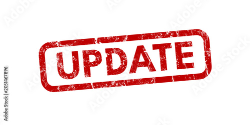 Schilderij op canvas Update rubber stamp vector illustration