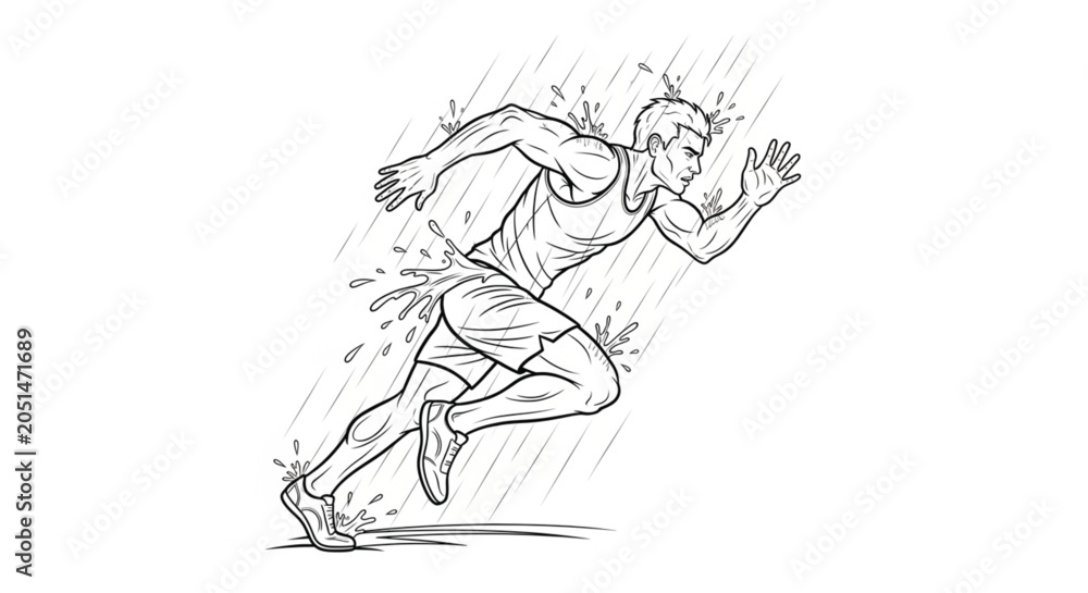 Obraz premium Man Running in Athletic Wear Fast.