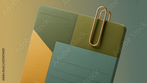 Colored paper notes isolated on transparent background