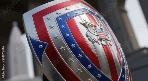 American Football Helmet with Patriotic Design.