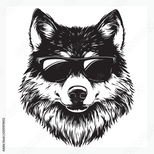 wolf head vector