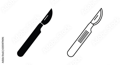Foto Scalpel Illustration In Black And White Minimalist Silhouette