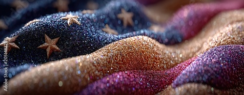 Glittering American flag background for Fourth of July celebration