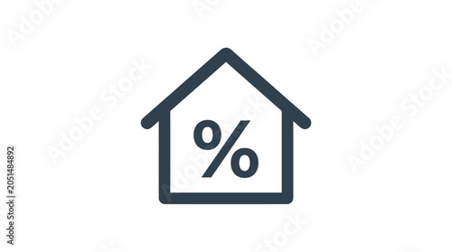 House with percentage sign inside.