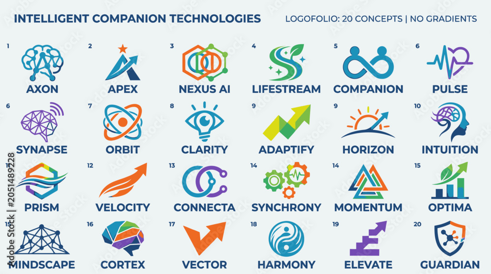 Fototapeta premium Intelligent Companion Technology Logos.