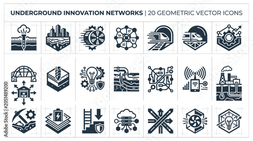 Innovation Network Icons Vector Graphics.