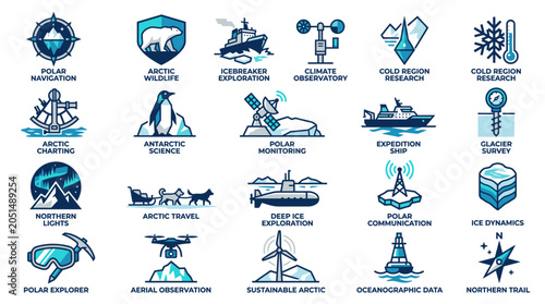 Icons of travel and transportation.