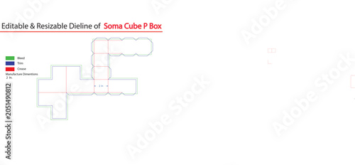 Foto Soma cube p box, editable diagram puzzle 3d puzzle