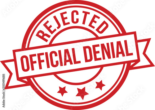 Fotografía Rejected official denial stamp icon red rubber stamp with the text rejected and