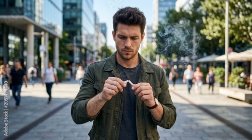 No Tobacco Awareness Concept Realistic Healthy Lifestyle Anti Smoking Scene