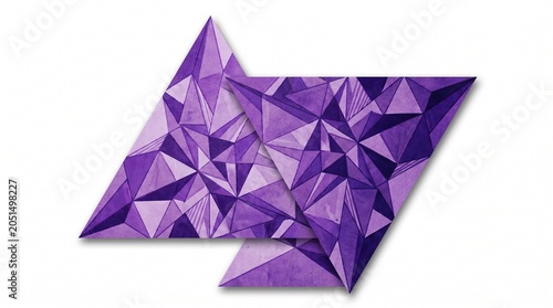 Purple geometric shapes on white background