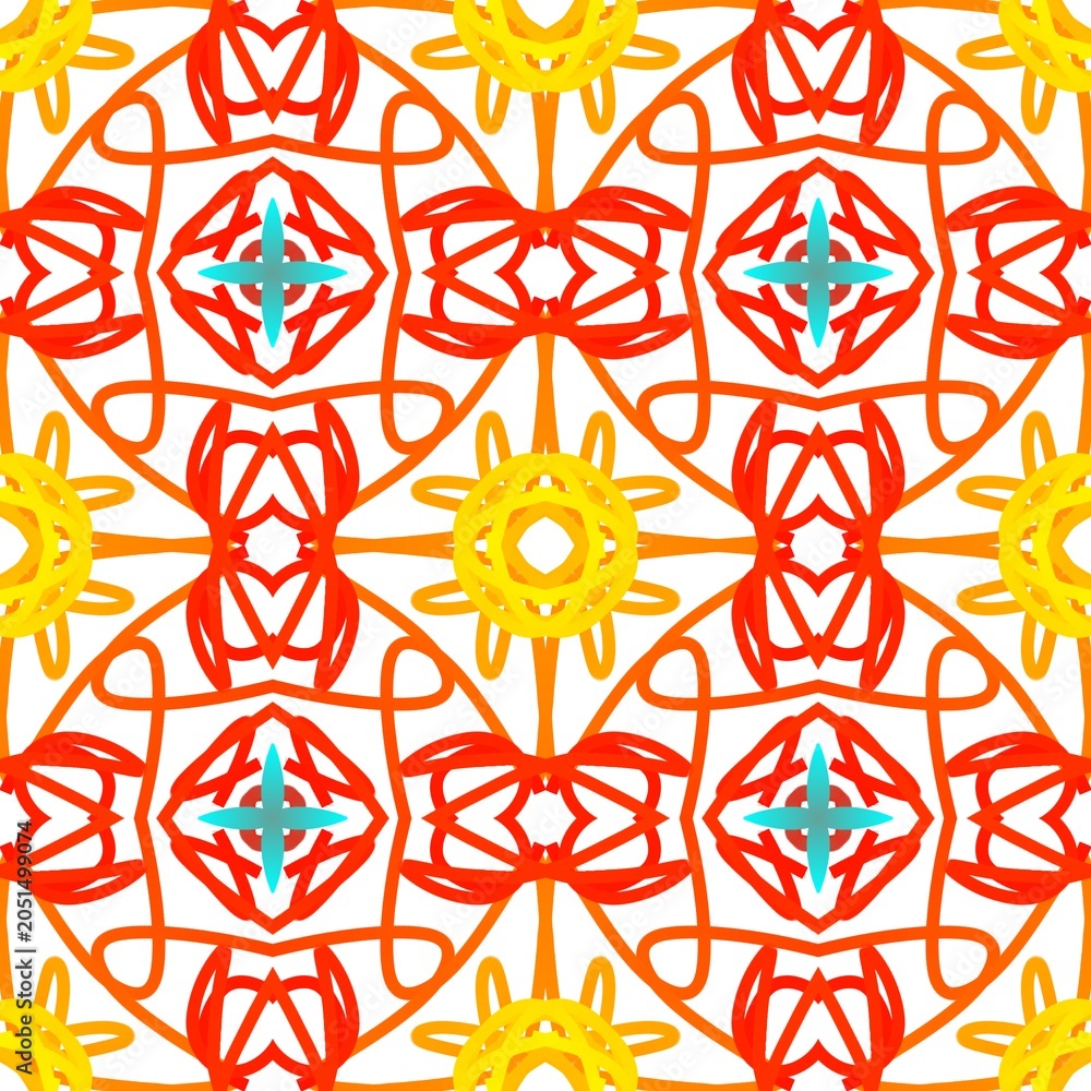 Fototapeta premium Seamless geometric pattern design with vibrant abstract lines luxurious decorative motif for wallpaper textile fabric and background texture