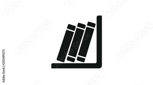 Фотография Bookend Holding Three Leaning Books in Dark Gray Silhouette Style