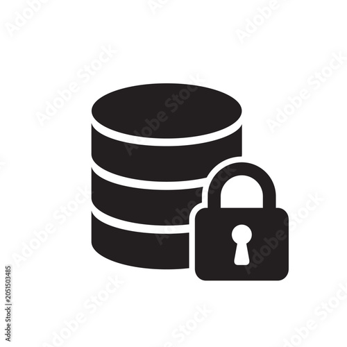 Secure Database and Data Protection Vector Icon