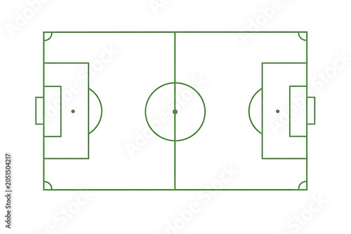 Simple line drawing of a football soccer field pitch