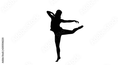 Fotografija Ballerina performing a graceful split kick pose isolated on transparent backgrou