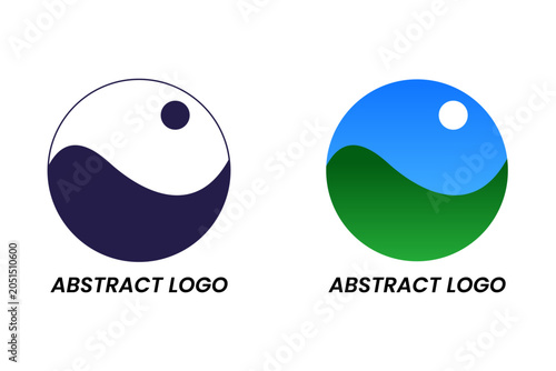 Abstract logo, set abstract logo black and white