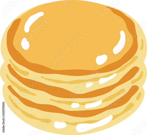 cute stack of butter pancakes food dessert bakery breakfast vector illustration