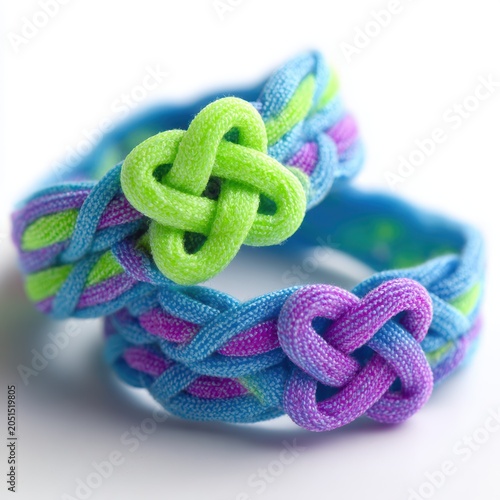 Colorful Knot Friendship Bracelet, Close-Up