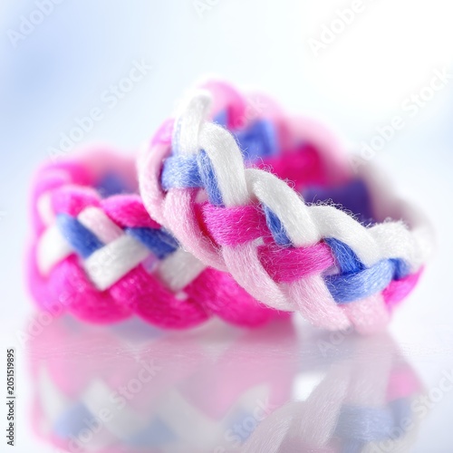 Close-up of Colorful Loom Bands, Creative Jewelry